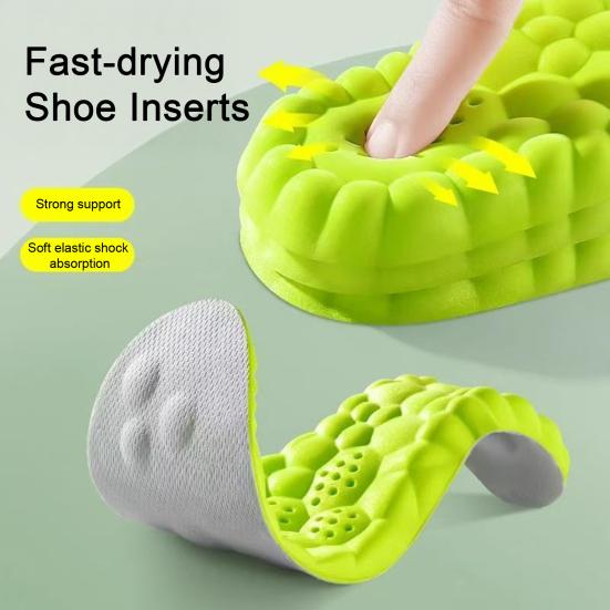 Yousheng Breathable Insoles Shock Absorption Fast Drying Shoe Inserts Running Sports Insoles Moisture Absorbing Running Orthopedic Care Insoles