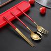 Набор столовых приборов в корейском стиле, пыленепроницаемые палочки для еды из нержавеющей стали, вилка, ложка, обеденный набор