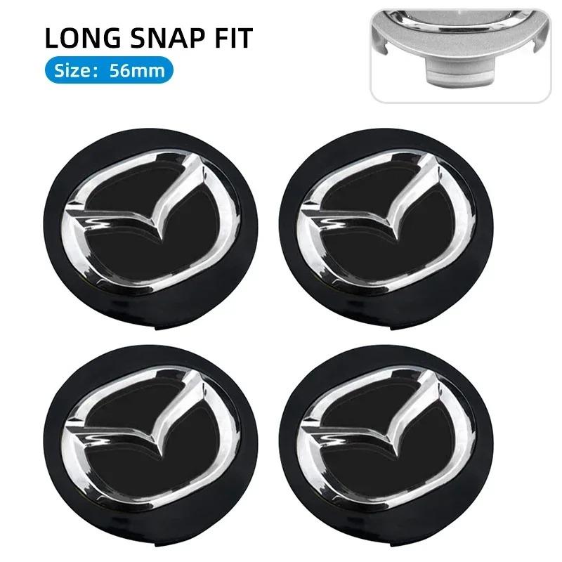4Pcs Wheel Hub Center Cover CX-3 CX-4 CX-5 CX7 CX8 Long Leg 56MM ID53MM New Models For Mazda Atenza Axela Gray Black