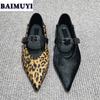 Сексуальные леопардовые туфли на плоской подошве с острым носком, женские туфли-лоферы, тренд 2025 года, дизайнерские туфли для офиса и леди, новые туфли для зрелых женщин Zapatos
