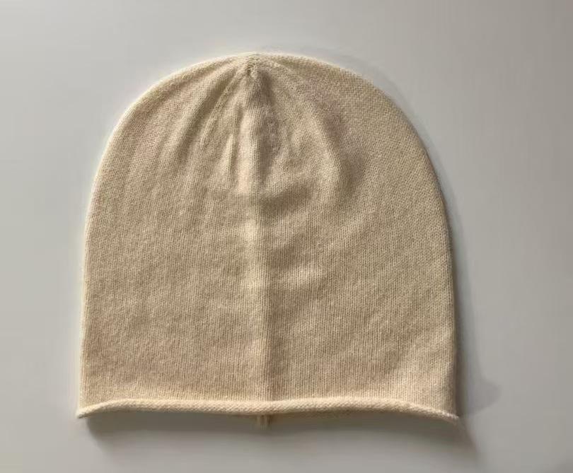 % Pure wool hat, warm knitted crimped solid color cashmere wool hat, in large quantities in stock
