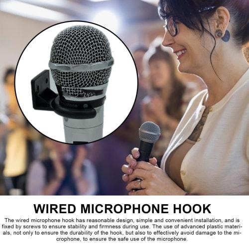 Gerinkoken Microphone Hanger (2-Piece Set), Wall-Mounted Microphone Hanger, Storage Stand, Clip, Wireless, Home Use, Dedicated Hook, Bracket, Clamp, F