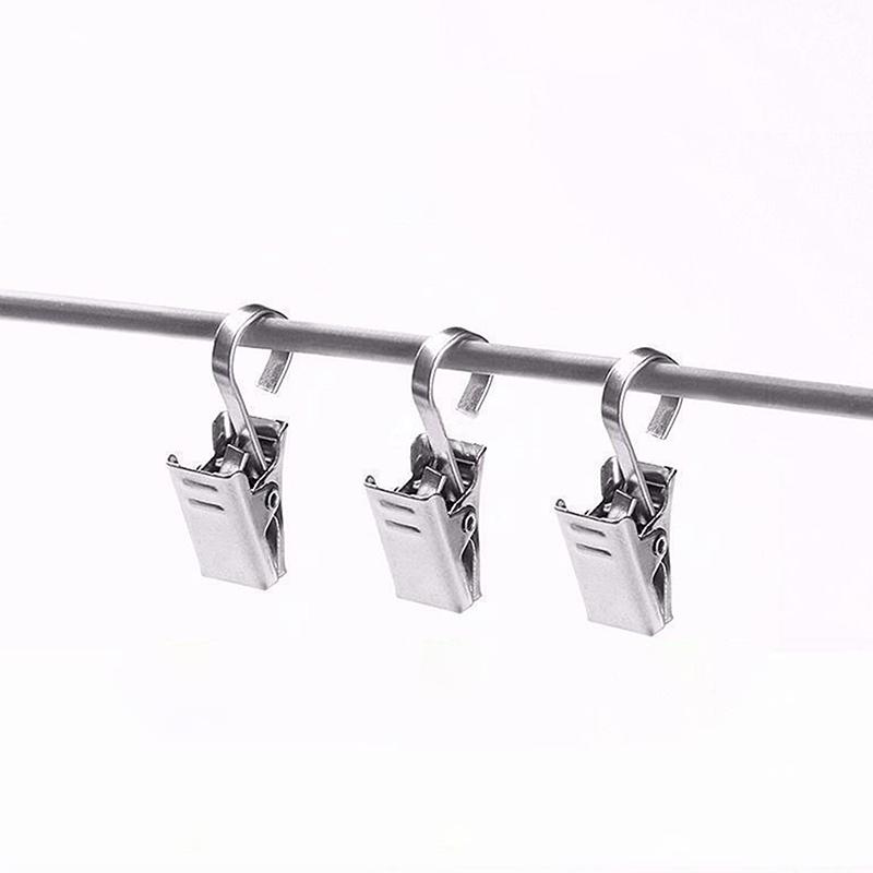 10/20Pcs Stainless Steel Curtain Clips With Hook Window Curtains Hanging Clamps Accessories Home Room Photo Decoration Hook Clip