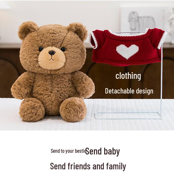 Casual Teddy Bear Plush Toy with Sweater - Children's Birthday Gift