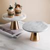 Round Marble Aromatherapy Ornament Cosmetics Storage Tray INS Cake Desserts Pizza Holder Wedding Party Hotel Organizer Plate