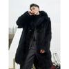 Autumn and Winter New Imitation Fox Fur Phantom Fox Men's Mid-length Coat Suit Collar Loose Men's Warm Jacket