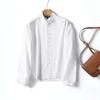2025 Spring Women's Elegant Stand-Up Collar Solid Color Long-Sleeved Shirt