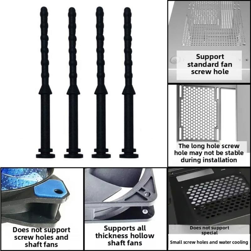 Резиновые заклепки Силиконовые амортизирующие прокладки для ПК-вентилятора 16 шт. Виброгасящие крепления для тихого охлаждения компьютера