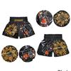 Tiger Muay Thai Dragon Shorts Pants Kickboxing Boxing MMA UFC Tattoo Protection Unisex Men Women Kid Quick Dry Print Elastic High Waist Training