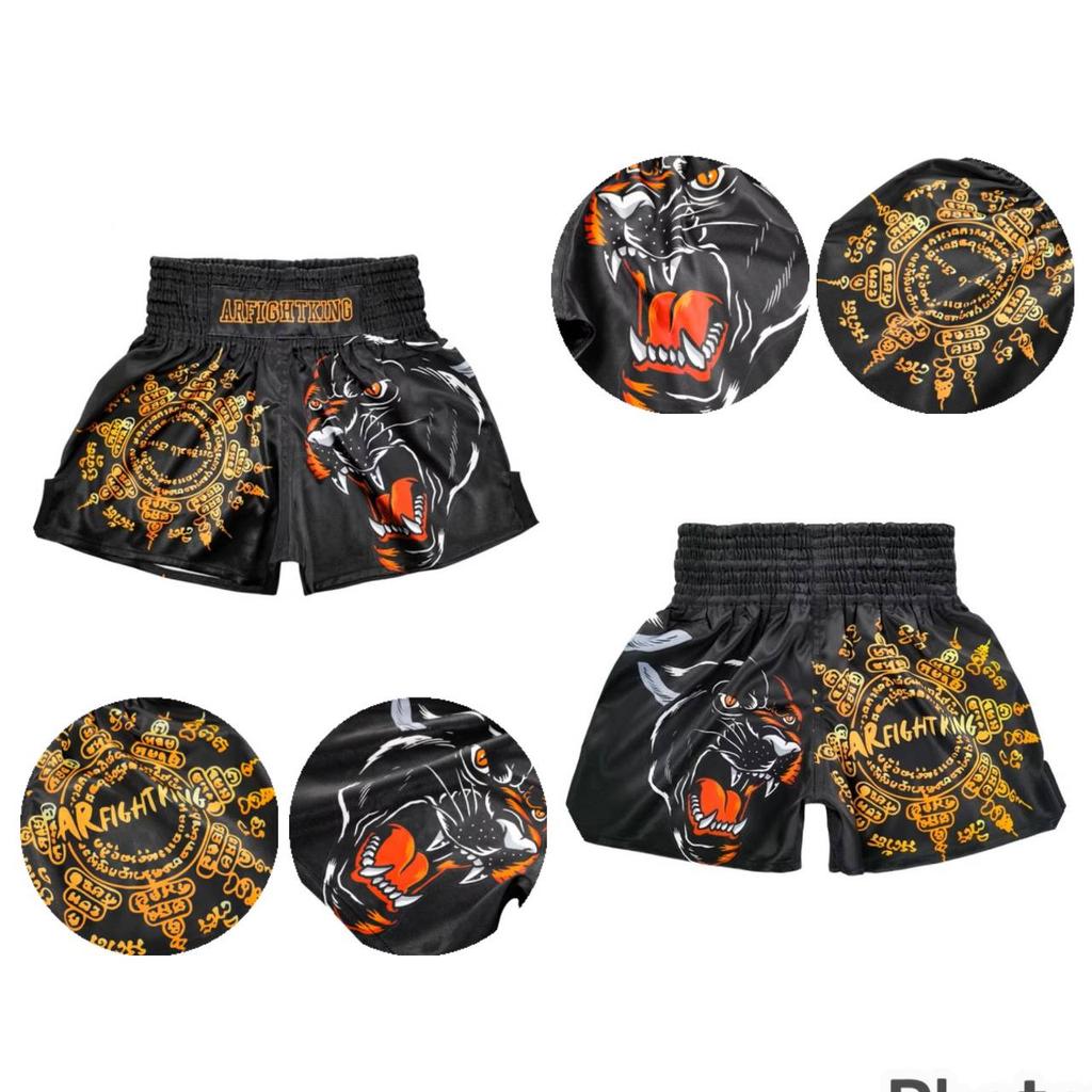 Tiger Muay Thai Dragon Shorts Pants Kickboxing Boxing MMA UFC Tattoo Protection Unisex Men Women Kid Quick Dry Print Elastic High Waist Training