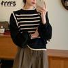 Women's Fashion Casual Fall Winter Stripe Print Long Sleeve O-Neck Sweaters
