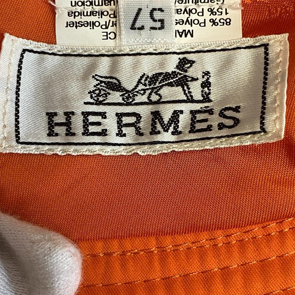 Hermes Панама шляпа из ацетата Оранжевая ацетатная Женская Б/у