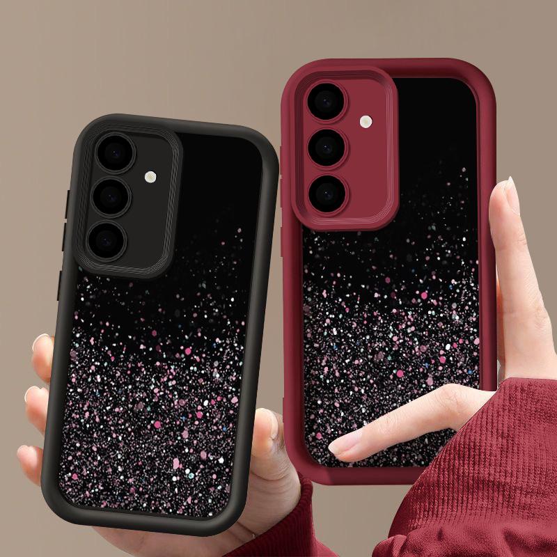 Защитный чехол для объектива Samsung S25 S24 S22 Ultra Plus S23 S21 S20 Fe A55 A54 A53 A52 A35 A34 A15 A14 5g Sequin противоударный силиконовый мягкий чехол