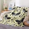 1PC Jewel Butterfly Print Flannel Blanket, High quality All Seasons, Home Decor, Warmth and Comfort, Perfect for Christmas Gifts
