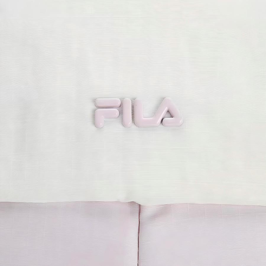 Fila Исследуйте Мини-рюкзак Логотип бренда Дизайн с цветовыми блоками Повседневный Спортивный Для улицы Универсальная ткань Рюкзак Мужской рюкзак Детско-розовый A53U547131FLP