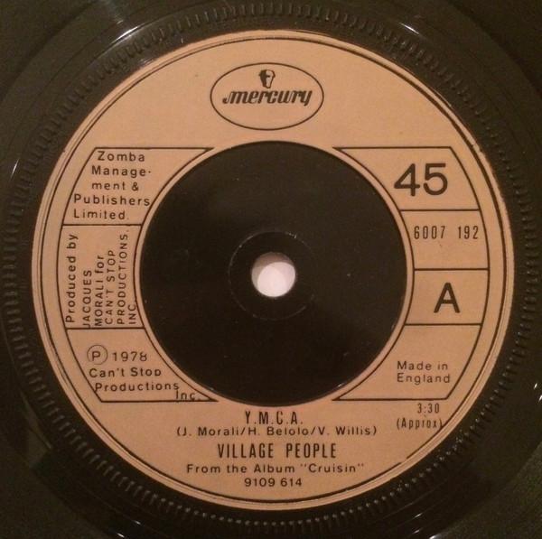 7inch Record VILLAGE PEOPLE - Y.M.C.A. 6007192 Mercury 1978 UK Soul/Funk Used