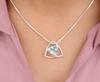 Sky Blue Topaz Gemstone 925 Fine Silver Jewelry Triangle Zircon Pendant For Her CZP-10-8
