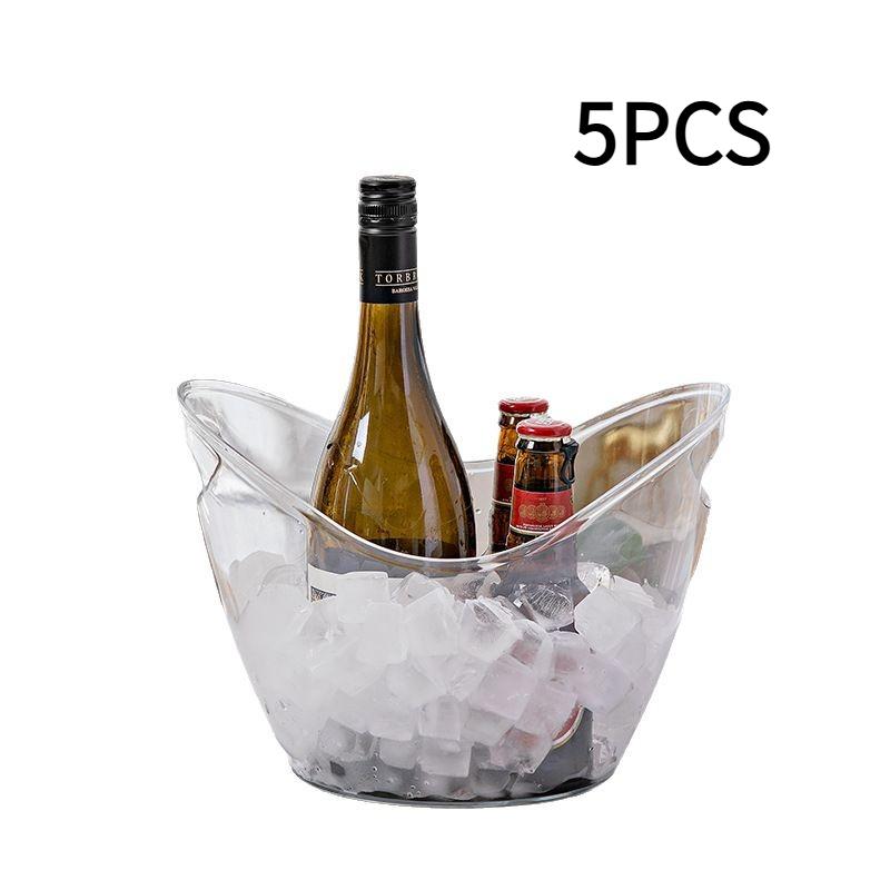 4L transparent ice bucket, handle beverage bath, large ice bucket, champagne wine cooler, and beer cooling plastic bucket