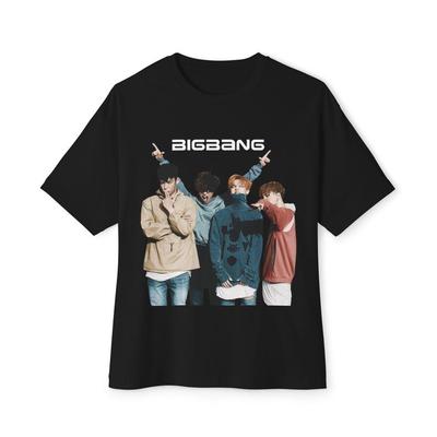 Kpop Bigbang OT4 Унисекс Футболка, Оверсайз Прямая Футболка, Фан-Мерч, Мода для Музыкального Концерта, Топ Корейской Группы