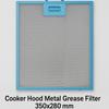Металлический жировой фильтр для вытяжки 350x280 мм – совместим с моделями Teka 81460024 и Gefest 28x35 35x28