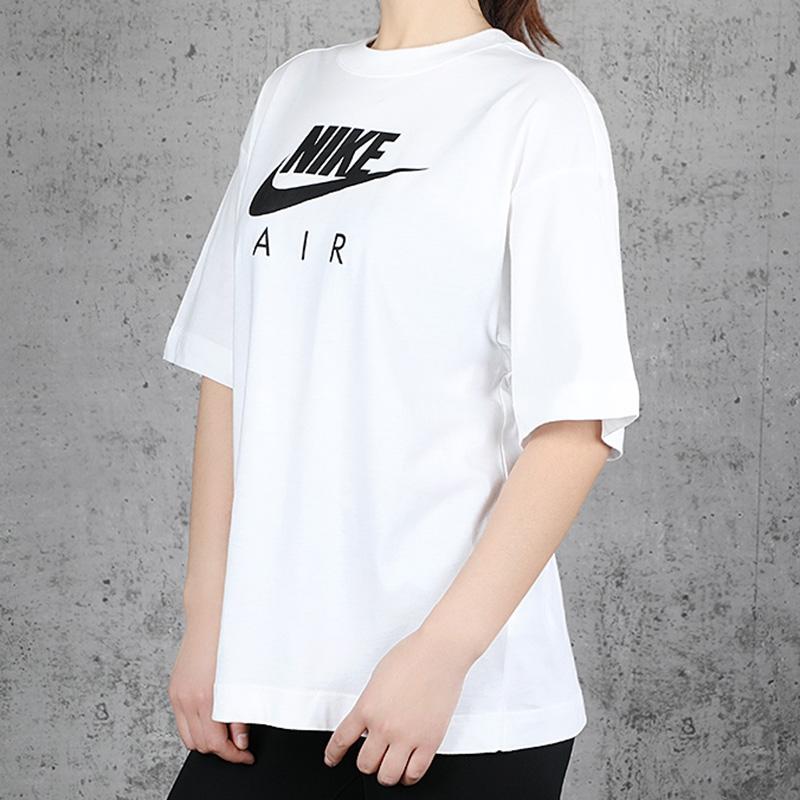 Nike T Shirts Women's White Crew Neck Moderate Straight Fit CJ3106-100