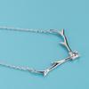 Runxin Christmas Zircon Antler Pendant Necklace - Mori Style