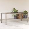 VidaXL Garden Table Glass Top Grey 190x90x75cm Woven Resin 365594