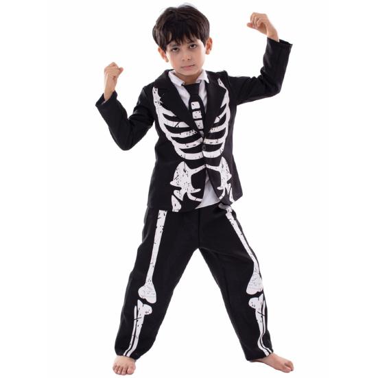 Kids Skeleton Costume Halloween Skeleton Tutu Skirt/Dinosaur Jumpsuit/Bone Onesie Outfit for Boys Girls Dress-up