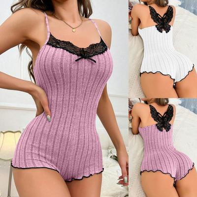 Летние кружевные комбинезоны для женщин без рукавов комбинезон шорты летняя ночная рубашка