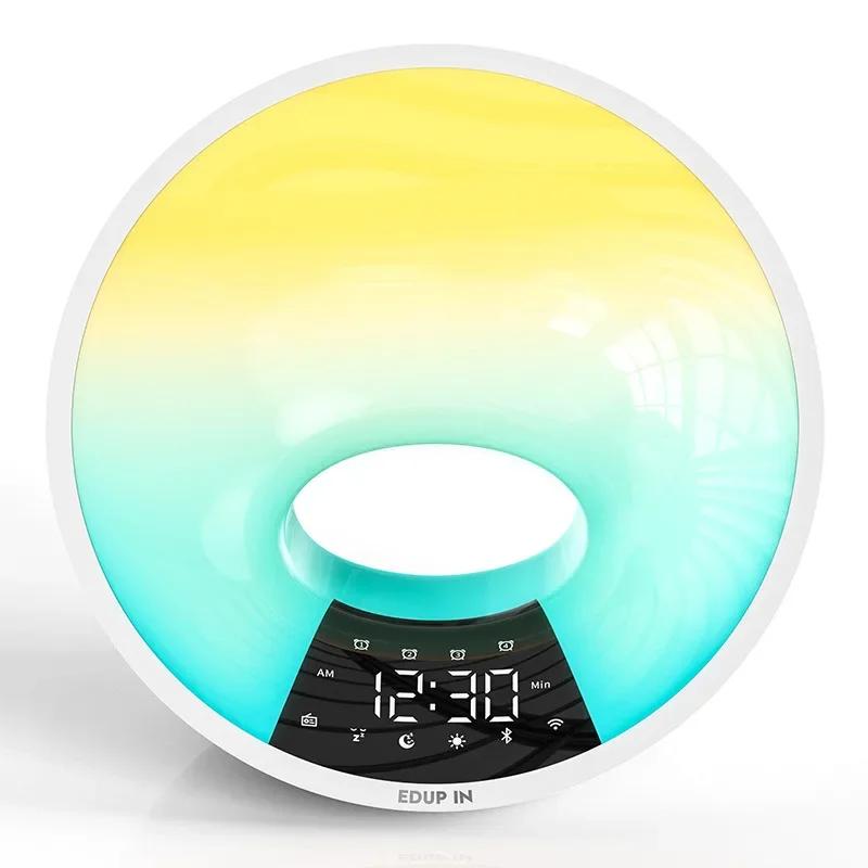 Умное приложение Wake Up Clock Light WiFi Graffiti Sunrise Alarm Clock Simulation Двойной будильник FM-радио Регулируемая яркость Bluetooth