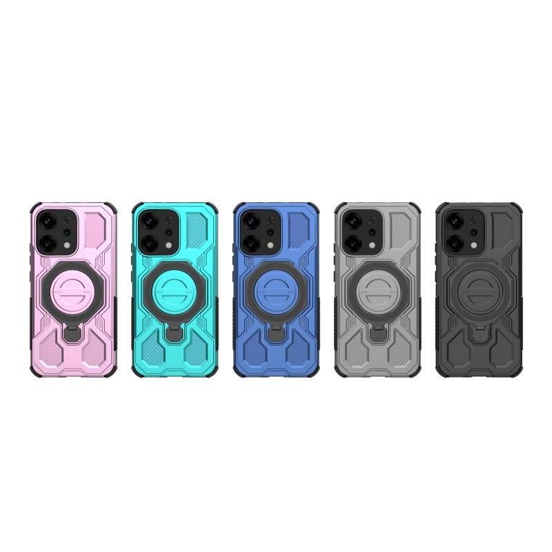 Для чехла Reno 14 Обложка OPPO Reno 14 Чехлы Новый Ударопрочный Бампер Задняя Магнитное Притяжение Кольцо-Держатель Fundas Reno 14
