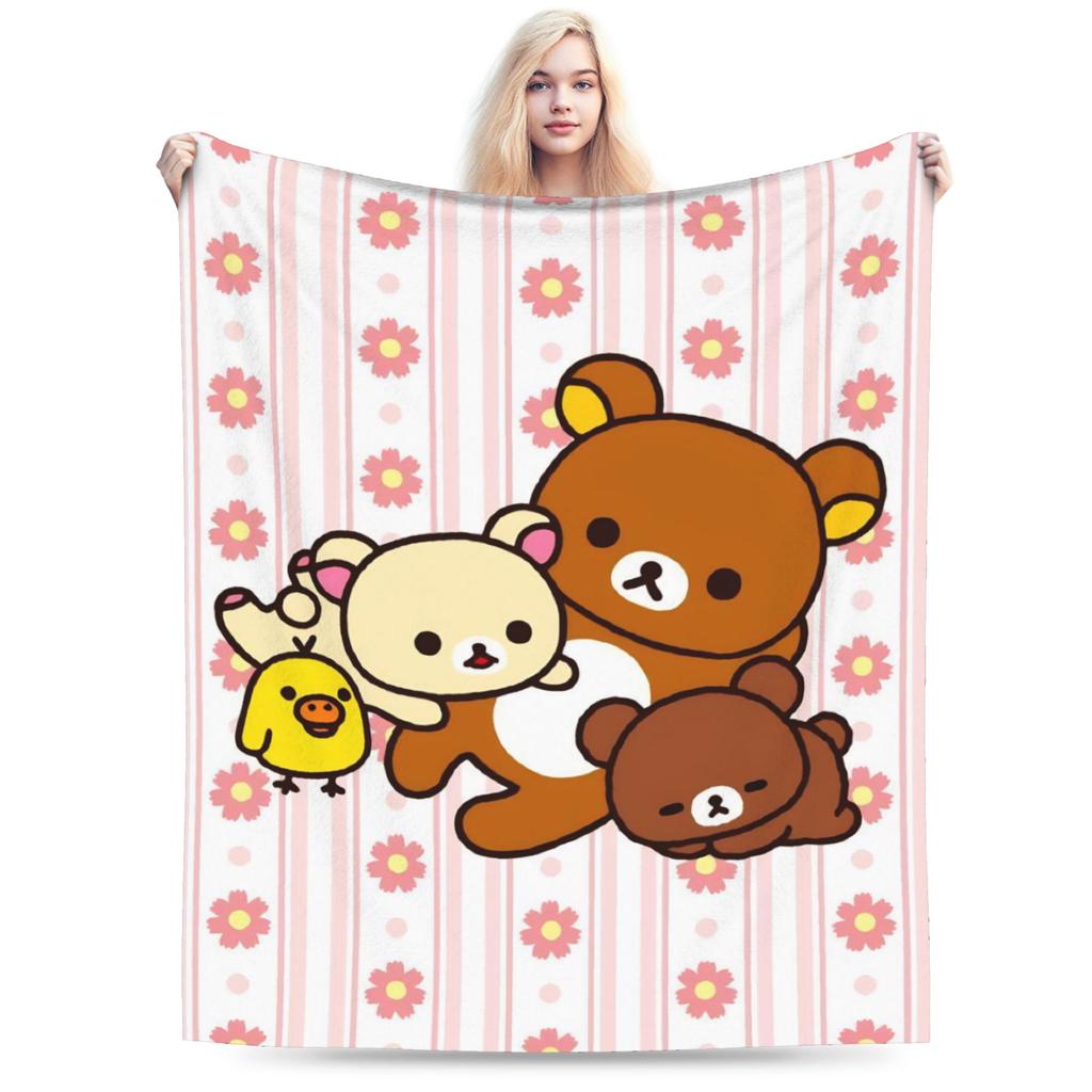 Rilakkuma Korilakkumas Blanket Quality Super Soft Throw Blanket Winter Boy Girl Couch Bed Aesthetic Bedspread