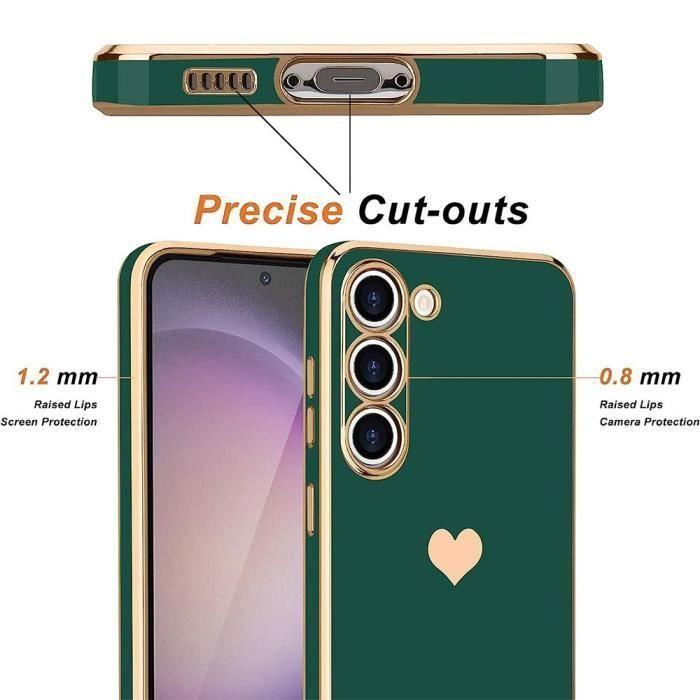 Protective Case - BOOLING - for Samsung Galaxy A35 5G - Flexible - Heart Pattern - Gold Plated - with 2 Tempered Glasses