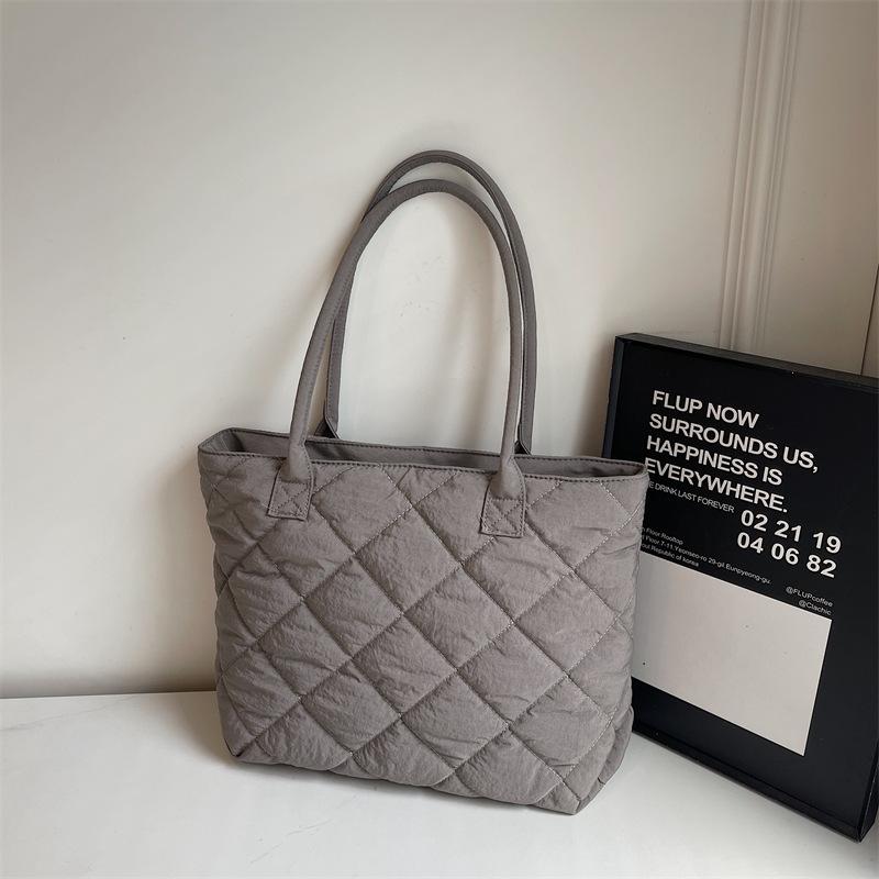 Студенческая сумка-тоут для занятий, женская новая вместительная сумка для поездок на работу, модная осенне-зимняя ромбовидная повседневная сумка через плечо