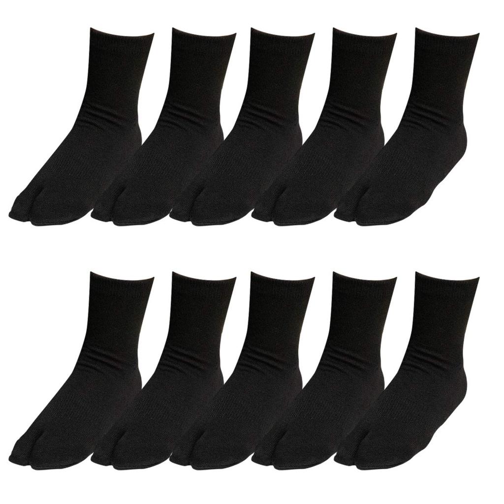 KYOETSU Tabi Bathing Set Men's Socks, Socks, 10-Pair (Black)