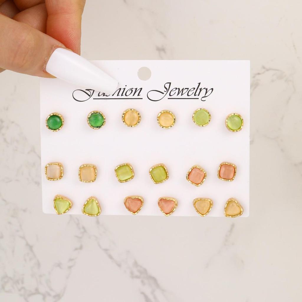 Креативный комплект модных сережек: Серьги с цветами, сердечками, бабочками, белыми камнями и жемчугом