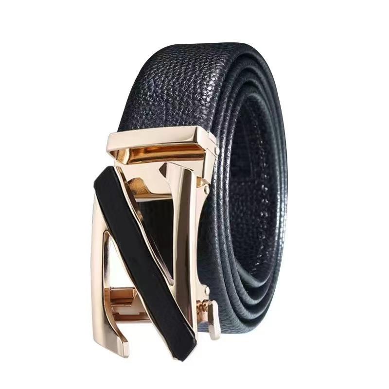 Мужской ремень с автоматической пряжкой, ремень из искусственной кожи, классический трендовый ремень