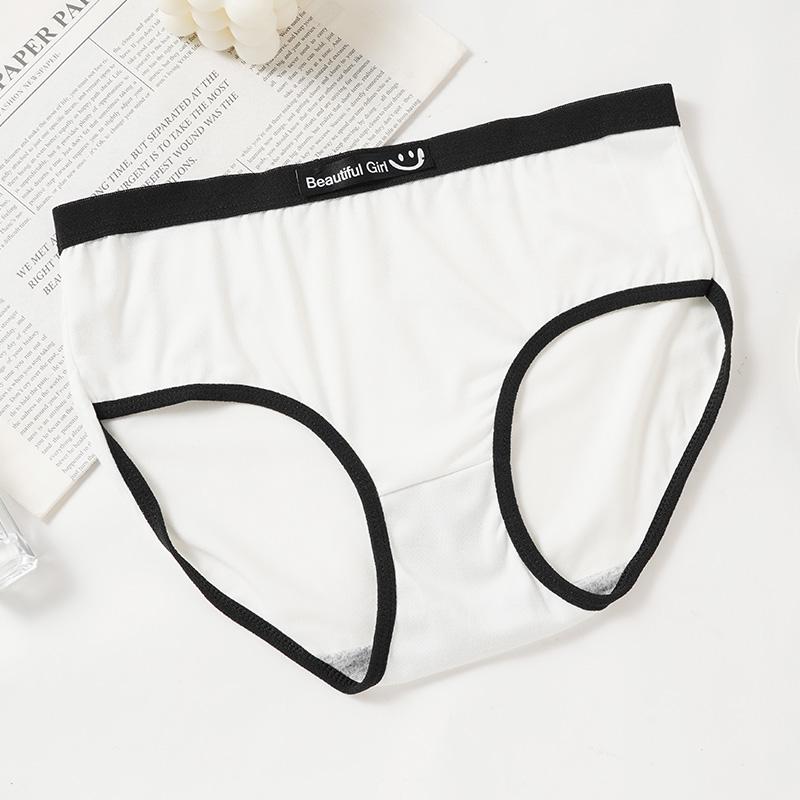 Женские классические черно-белые серые трусы средней талии простые бесшовные красивые женские трусы M-XL