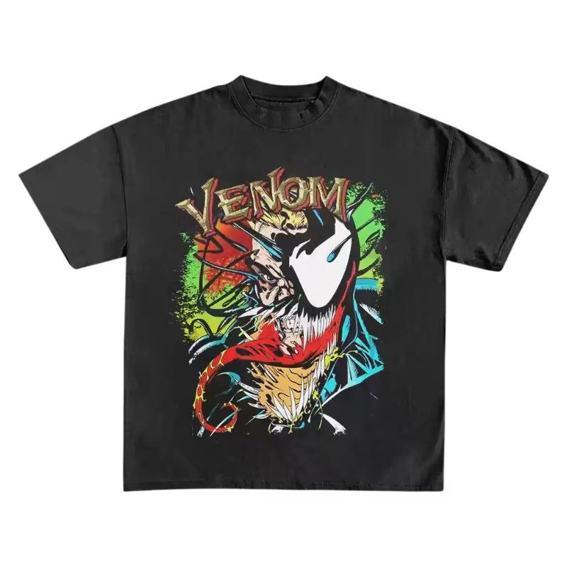 2026 new Venom Symbiote Oversized Cotton TShirt Retro Punk Harajuku Streetwear Casual Fashion Short Sleeve Tee for Men