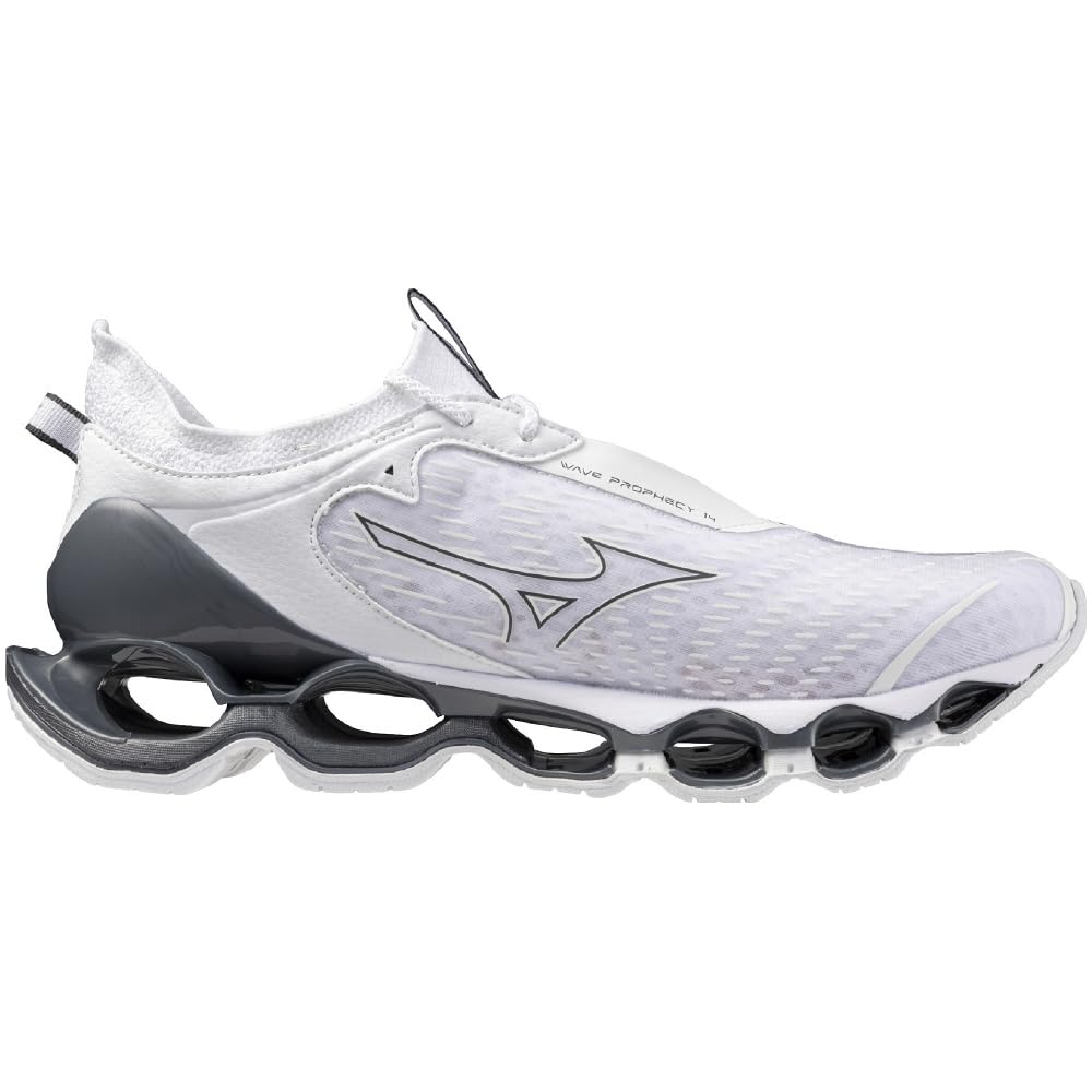 Mizuno Wave Prophecy 14 Running Shoes, Jogging/Marathon, White/Silver, Size 24.5 Cm, 2E