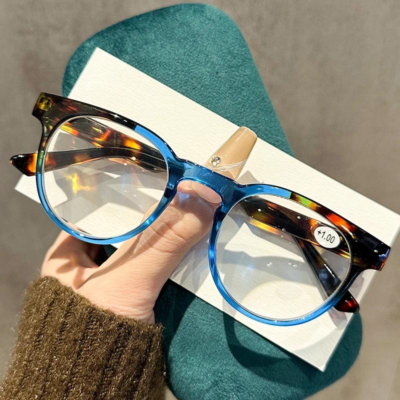 New Retro Reading Glasses For Men Women Fashion Casual Blue Light Blocking Eyewear Prescriptions Vintage Oval Frame Presbyopia
