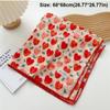 Flower Pattern Hair Scarf Double Sides Head Handkerchief Trendy Silk Scarf  Spring Summer Fall