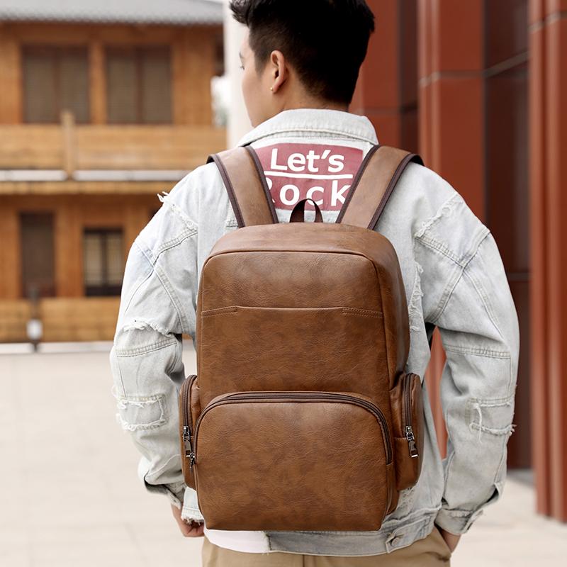 Высококачественный мужской рюкзак из искусственной кожи для подростков, дорожный рюкзак, школьная сумка, мужская деловая сумка для ноутбука