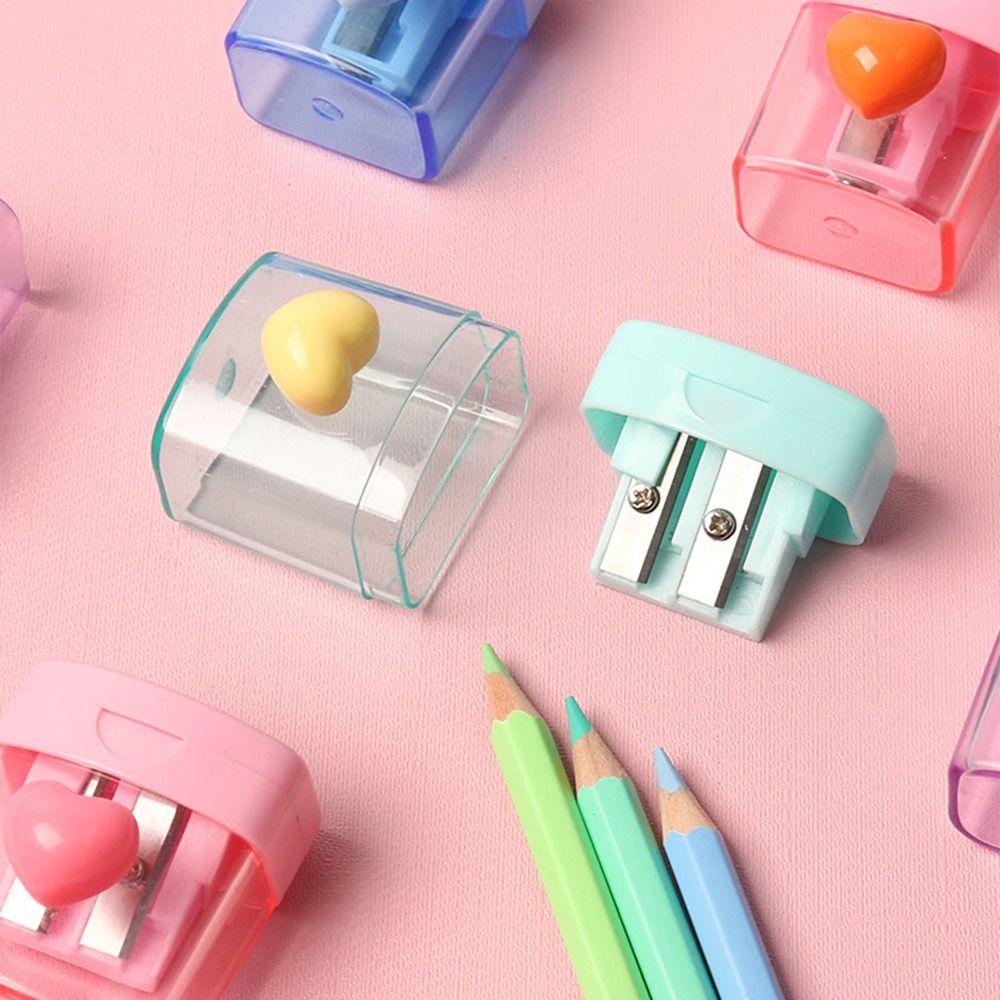 1/2 Holes Pencil Sharping Tools Transparent Pencil Cutter Pencil Sharpener School Supplies