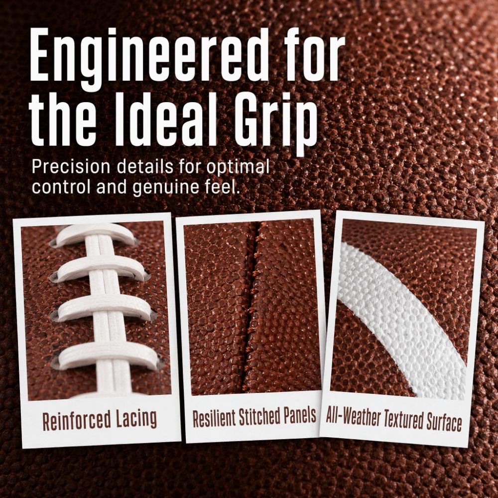 PU Leather Training Football Brown Rugby Ball Comfortable Grip Sports Ball Game Play