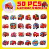 50 Fire Truck Stickers Children'S Cartoons Fire Truck Stickers Kindergarten Early Education Skateboard Stickers