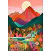 Красочный Абстрактный Пейзаж Розовая Гора Цветочный Пейзаж Постеры Принты Холст Картина Настенные Картины для Гостиной Домашний Декор
