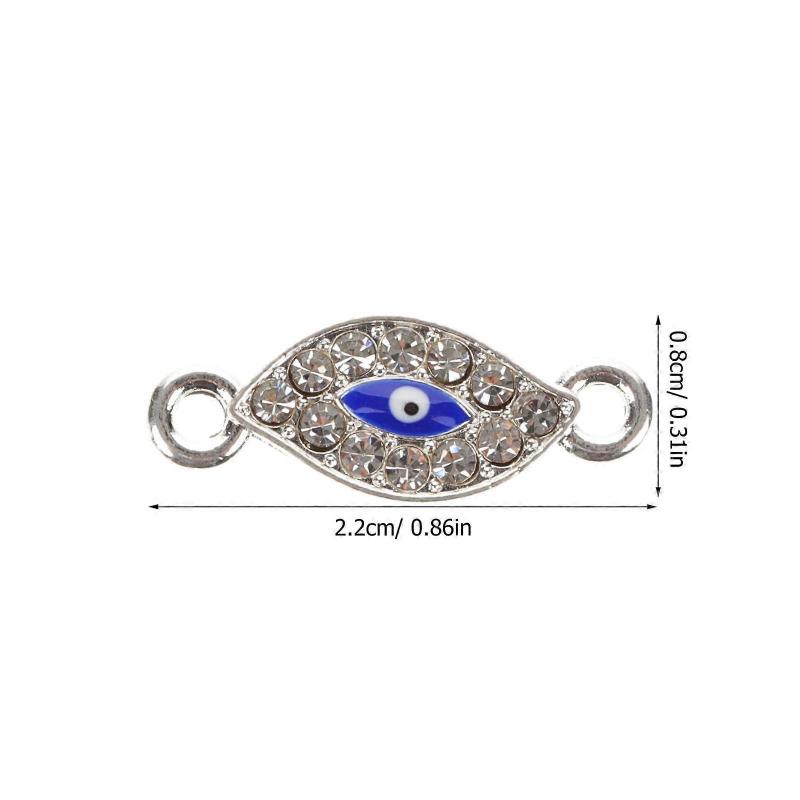 Evil Eye Charms Pendant for Craft Making Zinc Alloy Silver Color Lightweight for Daily Use 20 Pieces