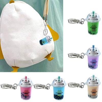 Подвеска Cat Bubble Tea, мультяшный чай с молоком, кулоны, брелоки, модные акриловые брелоки, украшения для рюкзаков и телефонов