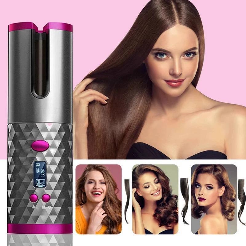 Rizador de pelo automático inalámbrico recargable por USB portátil para rizos perfectos
